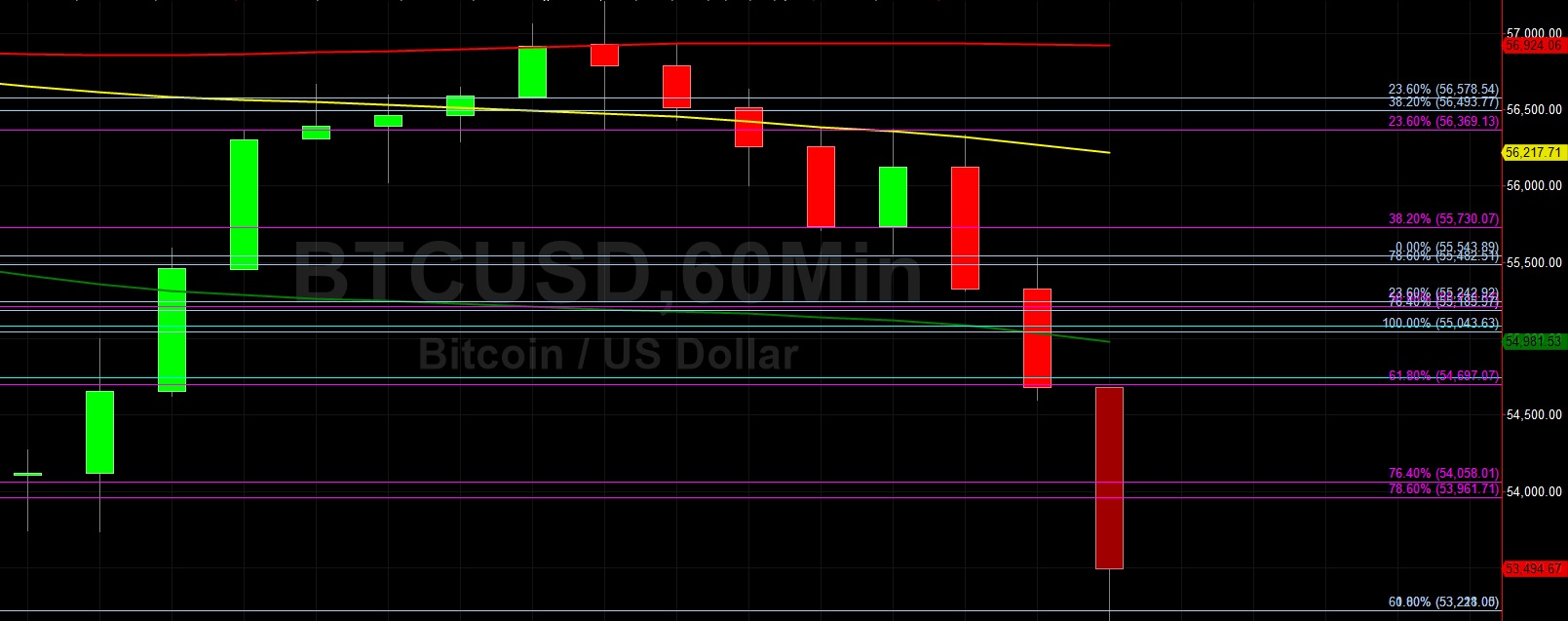 BTC/USD Drops Sharply and Tests 53218 Support: Sally Ho's Technical Analysis 25 March 2021 BTC
