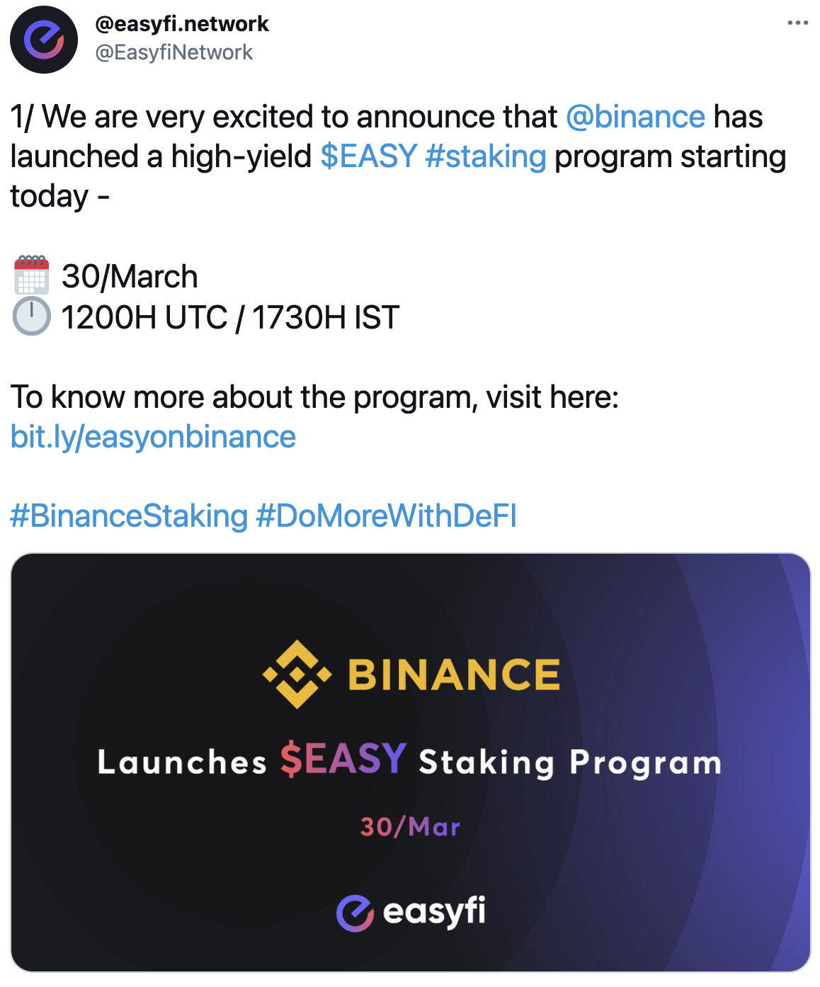 Binance launches high yield EASY staking program - Crypto ...