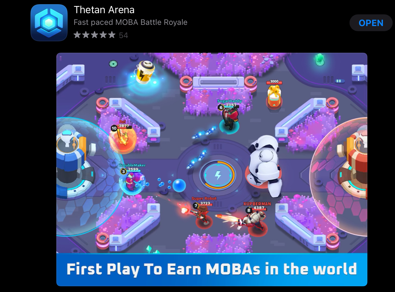 Thetan Arena занимает первое место в рейтинге игр для заработка денег в App Store